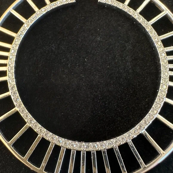 Swarovski Silver Lace Hoop Earrings - Picture 5 of 6